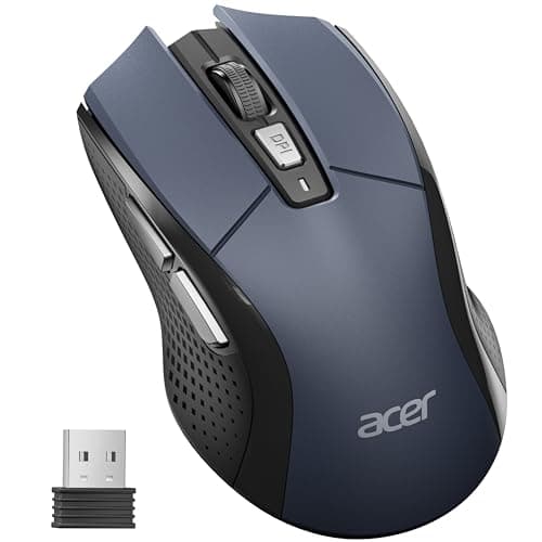 acer Wireless Mouse for Laptop, 2.4GHz Computer Mouse 5 Adjustable DPI Office Cordless USB Mice with USBA Receiver, 6 Buttons, 4000 DPI, Medium to Large Sized Hands Compatible with PC, Laptop, Desktop - Image 1