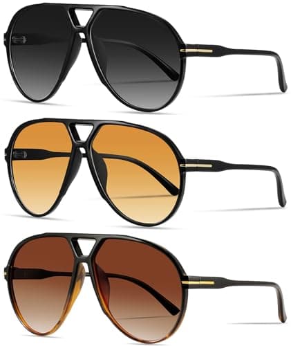 YMRFW Oversized Retro Aviator Sunglasses for Women Men Classic 70s Trendy Vintage Style Large Frame Sun Glasses - Image 1