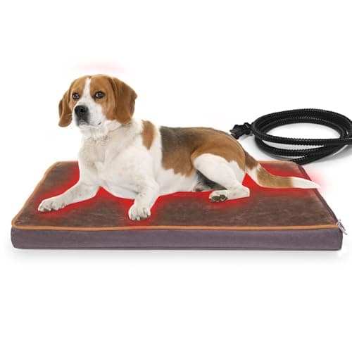 NAMOTEK Outdoor Heated Pet Bed for Cats Dog in Winter with Orthopedic Foam Base Auto Constant Temperature Electric Heating Pad & Waterproof Liner for Dog House Cabin Cot Doorway(31" Lx19 Wx1.7 Th) - Image 1