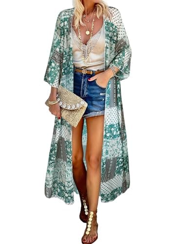 MayBuy Kimonos for Women Swimsuit Coverups Beach Casual Loose Boho Summer Lightweight Cardigans for Swimwear - Image 1