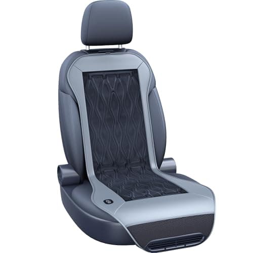 TOWTAMER Cooling Car Seat Cover Front Seat,12V-24V Semiconductor Ventilated Car Seat Cooling Pad with 3 Temp Modes,Seat Coolers Universal Fit for SUV/Truck (Cool Grey)