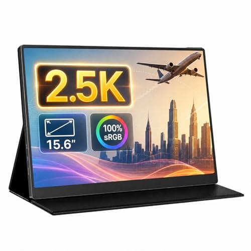 CZGG 2.5K Portable Monitor, 15.6 inch 2560x1600 QHD External Monitor 100% sRGB Eye Care USB-C HDMI Second Screen for Laptop Mac Phone PS4/5 Xbox Switch - Image 1