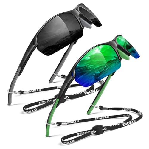WEAROYO Polarized Sunglasses Men Womens,Flexible TR90 Semi Rimless Frame,Wraparound UV400 Sports Sun Glasses Running Fishing - Image 1