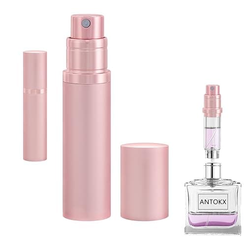 ANTOKX Perfume Travel Spray Bottle Atomizer - 5ML Perfume Atomizer, Scent Pump Case, Luxury Leakproof Refillable Spray Bottle for Women (Pink) - Image 1
