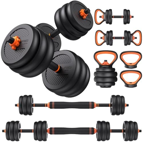 FEIERDUN Adjustable Dumbbells, 50lbs Free Weight Set with Connector, 4 in1 Dumbbells Set Used as Barbell, Kettlebells, Push up Stand, Fitness Exercises for Home Gym Suitable Men/Women - Image 1