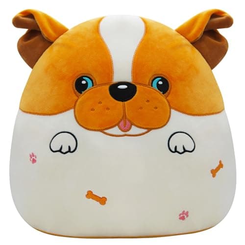 Bulldog Stuffed Animal Body Pillow - 14 Inch Large Dog Stuffed Animal Body Pillow for Adult Kids Bulldog Loved Decorative Animal Pillow Giant Pet Puppy Plush Cushion Hugging Pillow for Sofa Bed