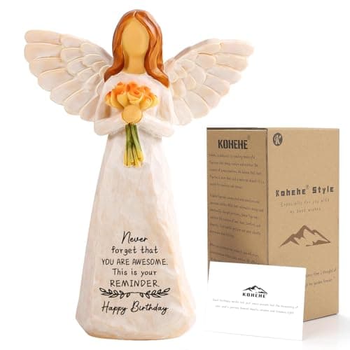 Kohehe Birthday Gifts for Women,5.5'' Angel Figurine for Birthday Party Decorations,Unique Happy Birthday Gift for Mom,Sister and Best Friend