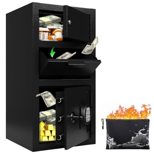 KAER 6.5 CuFt Drop Safe for Business, Cash Safe with Drop Slot, 68 lbs Heavy Duty Money Safe Box with Deposit Slot, Anti-Theft Safety Boxes for Home Floor Safe, Quick Access Digital Keypad Keys - Image 1
