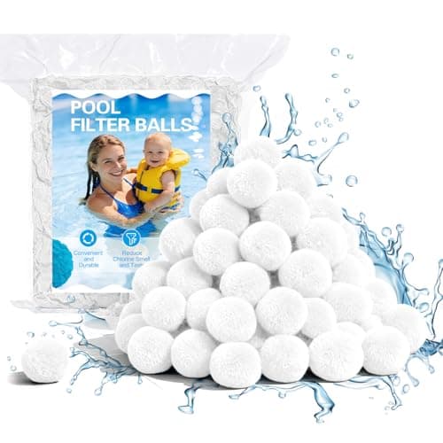 4.6 lbs Pool Filter Balls for Sand Filters, Reusable Pool Sand Filter Ball (Replaces 150 lbs of Sand), Efficient & Lightweight Pools Sand Filters Balls for Swimming Pools, Filter Pumps (White, 4.6lbs) - Image 1