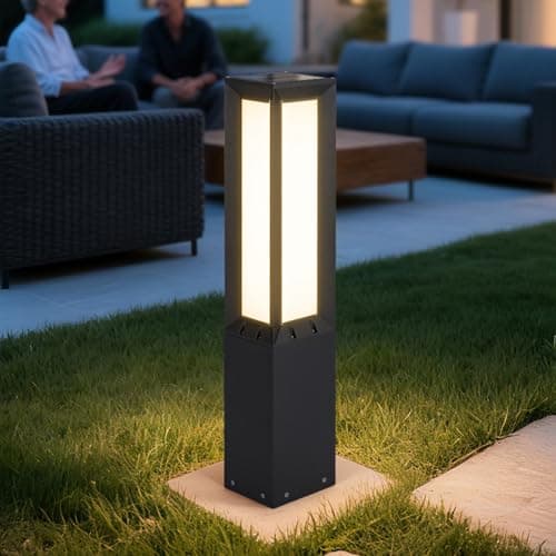 VZVI 31.5" Solar Pathway Light, 3000K LED Bollard Lights Outdoor, IP65 Waterproof Path Lights, Patio Solar Lanterns, Modern Solar Floor Lamp, Landscape Lighting for Commercial Driveway Walkway Lawn - Image 1