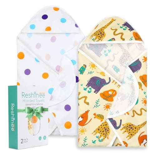 Baby Hooded Towel, 2 Pack Bath Towel for Boy or Girl, Soft Baby Bath Towel, Shower Gifts for Newborn, Infant, Toddler (29 X 29 Inch) - Image 1
