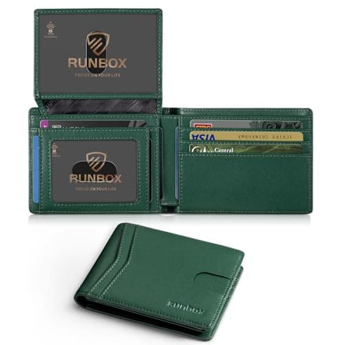 RUNBOX Wallet for Men - Slim Rfid Leather Bifold 2 ID Window With Gift Box Men's Accessories - Image 1
