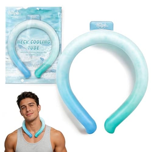 Hilph Neck Cooling Tube - Cooling Ice Ring Necklace for Summer Heat and Hot Flash Relief, Wearable Ice Neck Cooler for Outdoor Work, Sports, Gym, Travel, Gardening for Women, Men, Kids, Pets,1 Pack