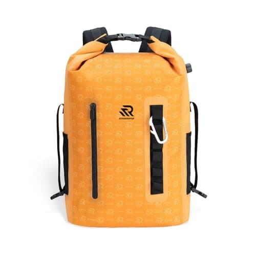 RIVONOVA Roll Top Closure Cooler Backpack for Kayaking Beach Paddle Boarding Watersports, Premium 24 Hours Insulated Leak Proof Zipperless Soft Cooler Gift for Dad for Fishing, 20L Orange - Image 1