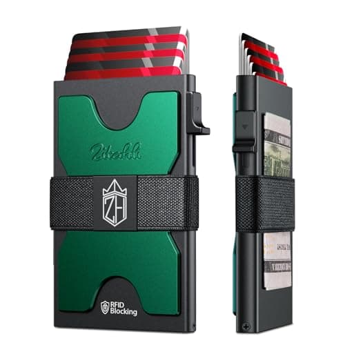 Zitahli Card Holder Wallets for Men - Slim Wallet Holds 6+6 Cards, Metal Card Holder, Minimalist RFID Blocking Wallets with Pop-Up Function, Ultra-Thin, Men's Accessories, Gifts for Him - Image 1