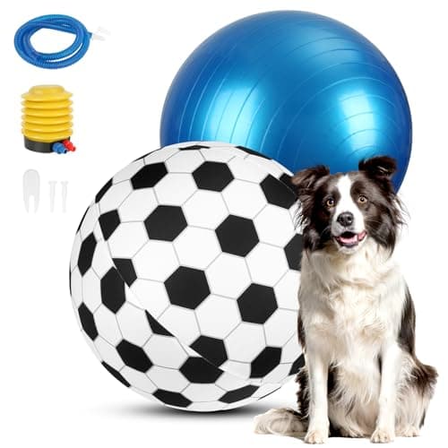 Herding Ball for Dogs 22"- Giant Dog Herding Balls for Australian Shepherd,Cattle,Border Collie Medium Large Dogs, Durable Oxford Soccer Cover with Straps Dog Ball Toy for Outdoor Chase/Train/Exercise
