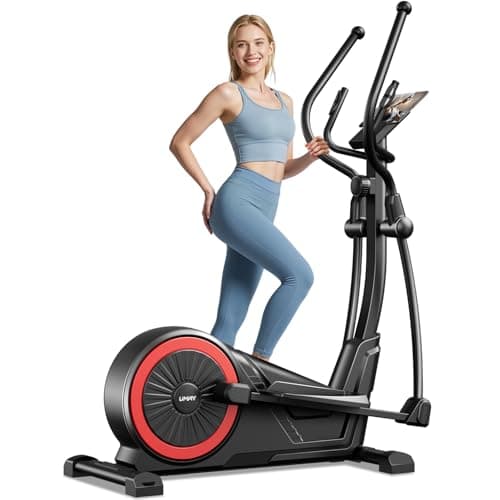 UMAY Elliptical Exercise Machine with 16 Levels Resistance, Hyper-Silent Magnetic Elliptical Machine for Home with 15.5" Stride & Heart Rate Grips and LCD Monitor, 400LBS Weight Capacity - Image 1
