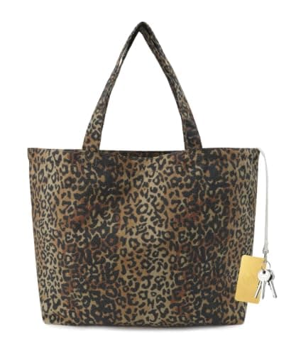 J.Corrine Western Leopard Print Canvas Tote Bag - Large Aesthetic Zippered Shoulder Bag with Inner Pocket & Key Hook - Trendy Travel Handbag for Gym & Weekend - Image 1