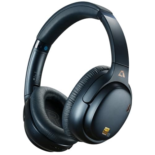 1Mii E700 Hybrid Active Noise Cancelling Headphones, Bluetooth Wireless Hi-Res Audio LDAC, Comfortable Over Ear for Commuters Traveler Student, aptX Low Latency for TV Home Office Airplane, Blue - Image 1