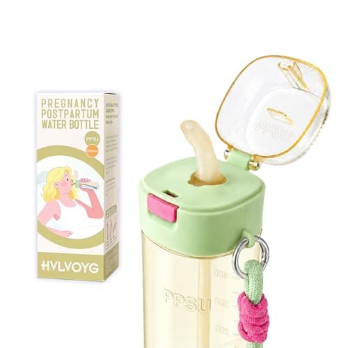 PPSU Water Bottle for Postpartum & Bedridden Care, Sip-Controlled Flow & Anti-Choking Design, Patented Leak-Proof Easy Drinking Cup with Straw, Spill-Proof for Seniors, Pregnancy & Recovery(17oz) - Image 1