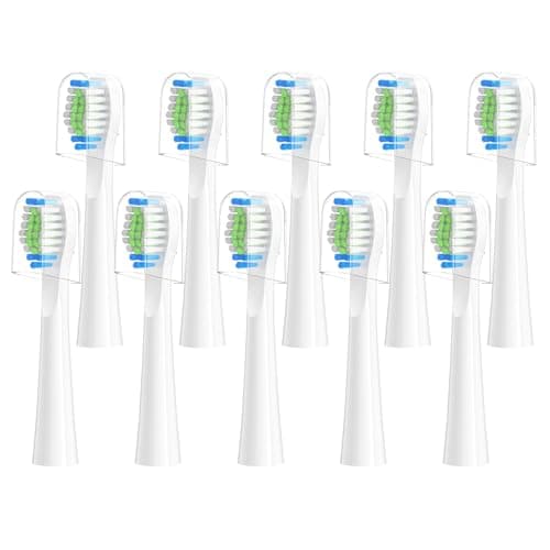 Harobey Replacement Toothbrush Heads 10 Pack Compatible with Bitvae Daily D2 Rechargeable Toothbrush, for D2 Toothbrush Heads Refills, White - Image 1