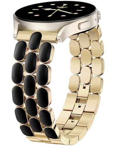 Wearlizer Metal Bracelet Compatible with Samsung Galaxy Watch 7 Band 6 5 4 Active 2 FE 40mm 44mm/Watch 6 4 Classic/5 Pro/3, 20mm Enamel Dressy Stainless Steel Strap for Samsung Watch Bands Women - Image 1