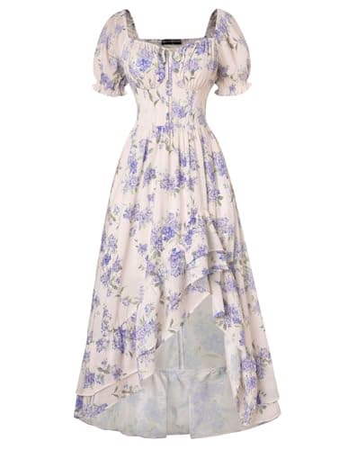Wedding Guest Floral Dress Summer Dresses for Women 2026 Flowy Corset Sundress Purple XXL - Image 1