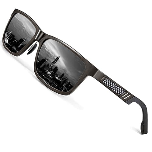 ROCKNIGHT HD Sunglasses for Men Golf UV Sunglasses Polarized Fishing Gun Grey Sunglasses Hiking Trekking Travel Metal Frame Sunglasses - Image 1