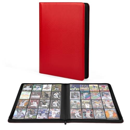 Premium 1000+ Pockets Trading Card Binder, 16-Pocket Ringless Side-Loading Album for TCG, MTG, Lorcana, Sports & Standard-Size Cards (Red) - Image 1