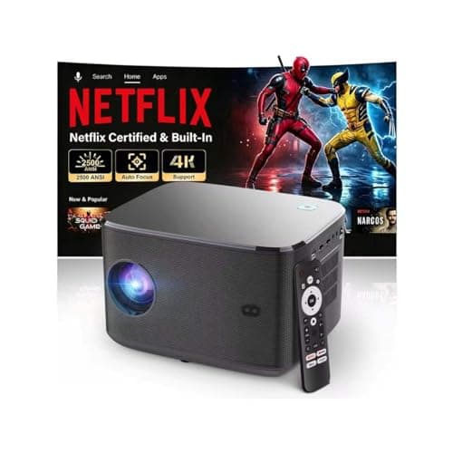 【Netflix Licensed - 5“LCD - 4k -2200ANSI】Smart Projector with Wifi And Bluetooth, Dust-Proof Sealed, 3D Audio, Auto Keystone & Zoom,Native Projector HD 1080P Max 330" Display Home Outdoor Proyector - Image 1
