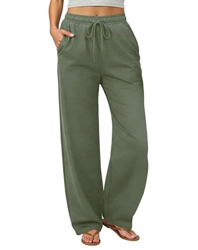 keriffe Womens Summer Casual Pants High Waisted Drawstring Beach Vacation Trousers with Pockets - Image 1