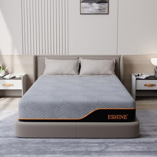 ESHINE Queen Mattress for Back Pain & Pressure Relief, 14 Inch US-Made Cooling Gel Memory Foam, Green Tea Infused, CertiPUR-US Certified, Bed in a Box, Dark Grey - Image 1