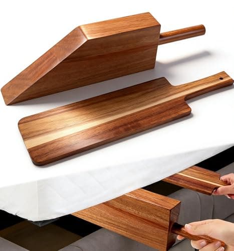 VividPulse Mattress Lifter Tool (2PCS), Acacia Wood – Heavy Duty Bed Lifter with Ergonomic Handle, One-Hand Operation Mattress Wedge for Changing Sheets, Lifting Mattress Corners & Tucking Bedding - Image 1