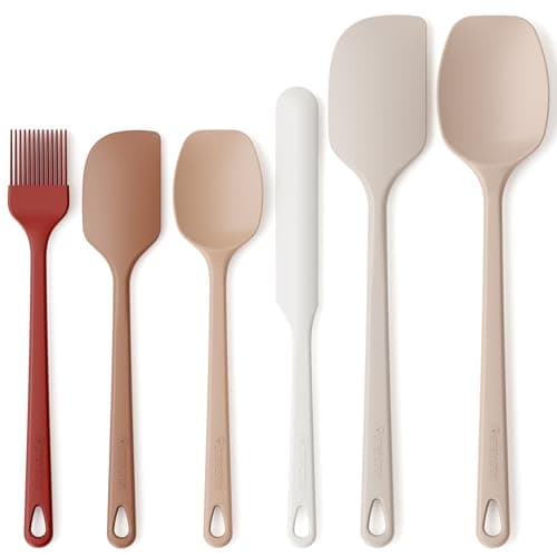 Astercook 6-Piece Silicone Spatula Set, 560°F Heat Resistant Spatulas with Stainless Steel Core, Nonstick Safe & Dishwasher Safe Kitchen Utensils for Cooking, Baking & Mixing, Macaron Pastel Colors - Image 1