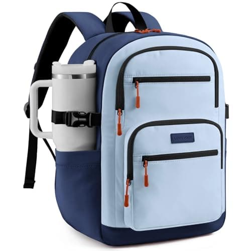LOVEVOOK Casual School Backpack for Teens, Water-Resistant 15.6 Inch Laptop Backpack, Large Capacity Bookbag, College Essentials Daypack with Tumbler Holder - Image 1