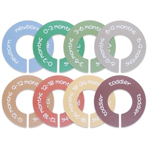 ITDYB Baby Closet Dividers - Set of 8 Round Double-Sided Clothes Dividers from Newborn to Toddler, Gender-Neutral Baby Clothes Organizer - Image 1