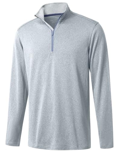 MICHEL ROUEN Sweatshirts for Men 1/2 Zip Performance Mock Neck Heather Athletic Casual Quarter Zip Pullover Men - Image 1