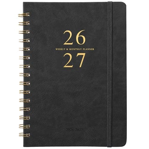 Planner 2026-2027 - Weekly & Monthly Academic Planner 2026-2027 with 12 Monthly Tabs, July 2026 - June 2027, 6.3" x 8.4", Flexible Hardcover, Thick Paper, Inner Pocket - Gray - Image 1