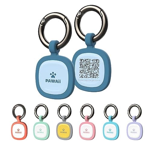 Pawaii Silent Silicone Dog ID Tag, Modifiable Pet Online Profile and Emergency Contacts, Scan QR for Instant Location Alerts, 1 Pack (Deep Sea Blue) - Image 1