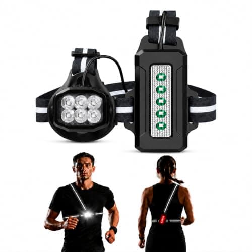 YOSKY 800 Lumen Chest Light, Running Light for Runner with Reflective Straps, Rechargeable Running Headlamp Flashlight, Adjustable Safety Lights Beam for Walking Dog at Night, 4-8h USE TIME - Image 1
