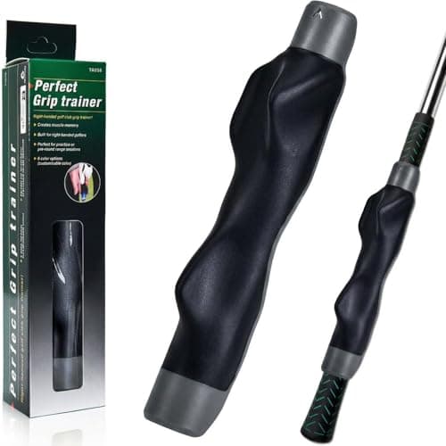 Golf Grip Trainer,Golf Club Grip Right Hand Trainer swing training for Improved Hand Positioning Improve Swing Consistency (Gray) - Image 1
