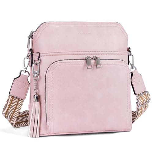 Roulens Crossbody Purse for Women,Lightweight Medium Crossbody Bag Soft Leather Women's Shoulder Handbags with Tassel - Image 1