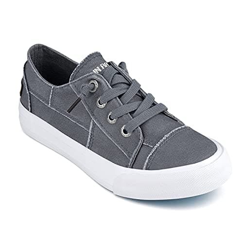 JENN ARDOR Slip On Canvas Shoes for Women Low Top Fashion Sneakers Comfortable Walking Flats Light Gray 7.5 - Image 1
