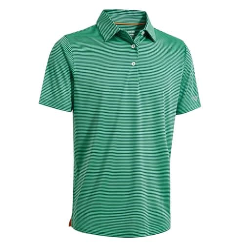 Mens Golf Shirts Moisture Wicking Dry Fit Short Sleeve Performance Sport Stripe Golf Polo Shirts for Men - Image 1