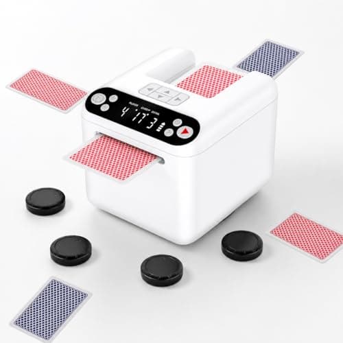 LAETENIN Automatic Card Dealer Machine with 4 Remotes,for 1-3 Decks,12 Players, Rechargeable Card Dealing Machine, 360°/180° Deal, Built-in Gameplays, Portable Card Dealer for Bridge,UNO - Image 1
