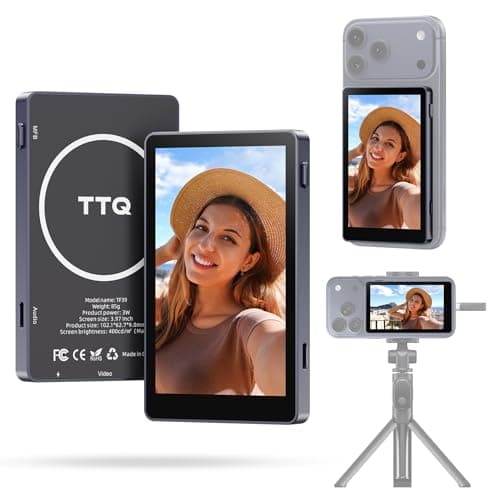 4K 60fps Vlog Selfie Monitor Screen, Magnetic Phone Vlog Selfie Monitor Screen with Bluetooth Remote, Back Camera Monitor for Live Stream TikTok, Compatible with iPhone Android - Dark Navy - Image 1