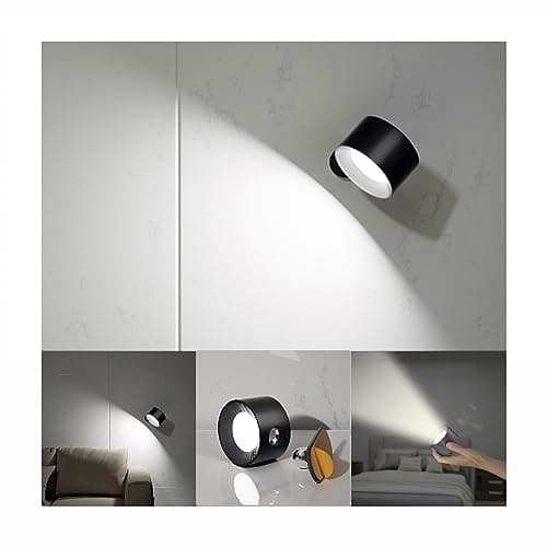 Koopala LED Reading Lights, Wall Mounted Sconces with 3 Color Temperatures & 3 Brightness Levels Rechargeable Battery Magnetic Ball 360°Rotation Touch Control, Lamps for Kids Study Bedside Closet - Image 1