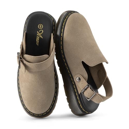 Athlefit Women's Clogs Shoes with Back Strap Comfortable Latex Footbed Slip-On Adjustable Slingback Mules Zapatos para Mujer Taupe - Image 1