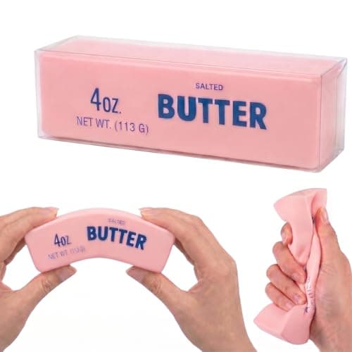 Butter Squishy Slow Rising Stress Relief Tool,New 2026 Squeeze Ball Realistic Butter Stick Soft Squeeze Tool,Portable Squishy for Adults Anxiety & Stress Relief, Sensory Gifts for Office(Pink) - Image 1