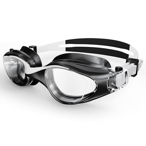 HIGAHY Swim Goggles for Kids 6-14, Anti-Fog UV Protection Clear Swimming Goggles, Leakproof Pool Swim Goggles for Boys Girls (Blackwhite - Clear Lens) - Image 1